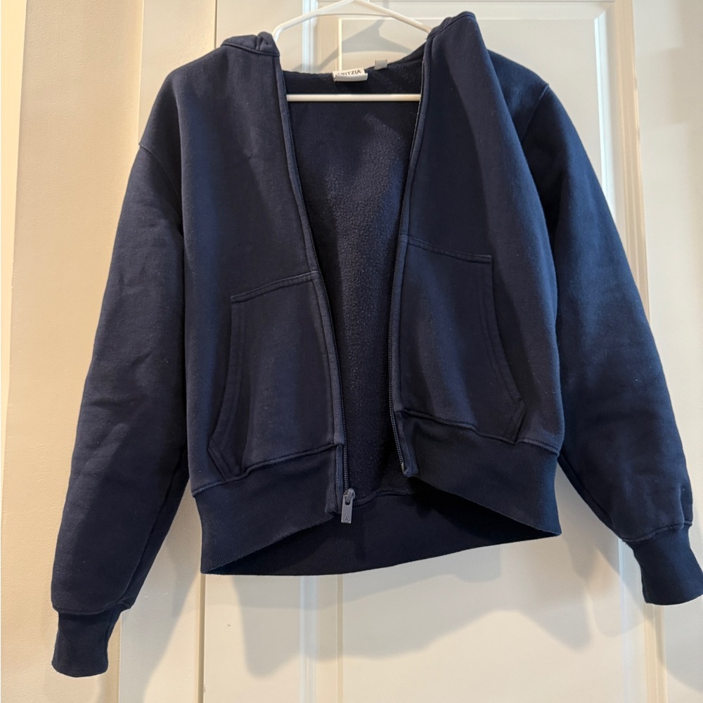 ARITZIA Cozy Sweatfleece Perfect Zip Hoodie 2XS Adminal